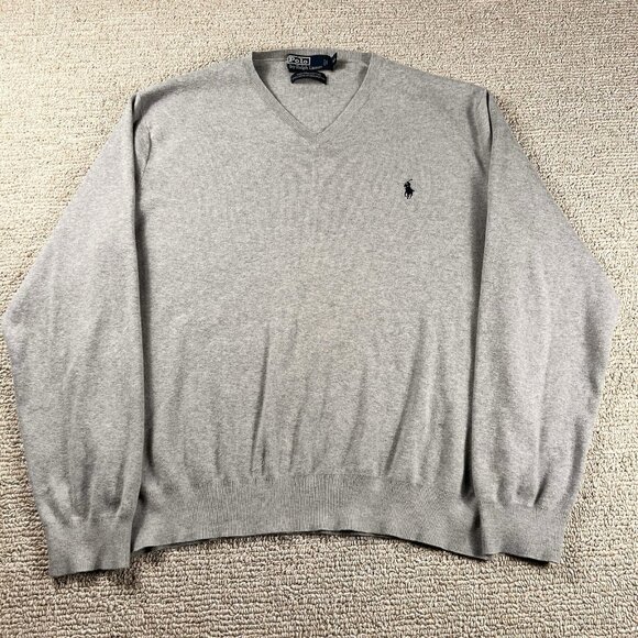 Polo Ralph Lauren Pima Cotton Sweater Gray Men’s Size XL - Picture 1 of 8
